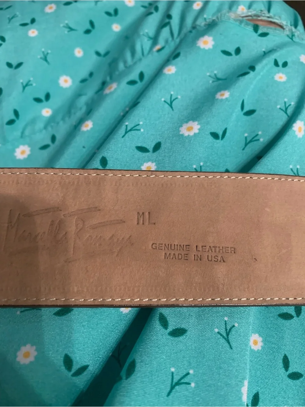 Vintage Marcella Romaya Embossed Crocodile Leather Belt Brown Gold Western